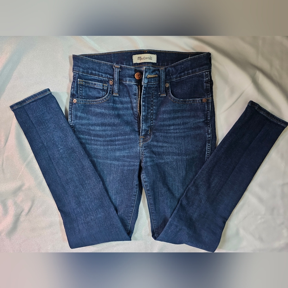 Madewell 10" High-rise Skinny Jeans In Medium/Dark Wash- Size 25